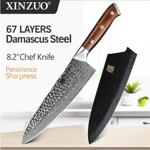 XINZUO 8.2" inch Chefs Knife 67 layer Damascus Steel Kitchen Cleaver Cutlery Stainless Steel Butcher Knives
