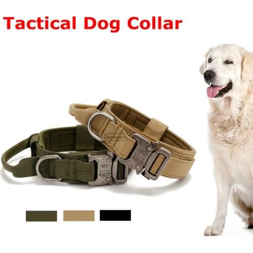 Hunting Dog Collar Quick Release Military Tactical Training Adjust Dog Collar with Control for Medium Large Dogs Walking Sports