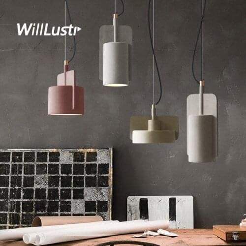Original Cement Pendant Light Macaron Suspension Lamp Cafe Bar Restaurant Hotel Dinning Room Bedroom Industrial Hanging Lighting