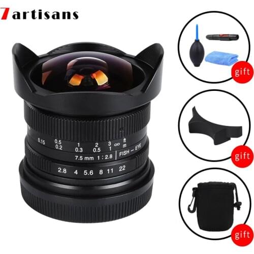 7artisans 7 artisans 7.5mm F2.8 II camera lens Half frame for Nikon Z M4/3 Fuji XF X Canon EF-M EOS-M Sony E mount mirrorless