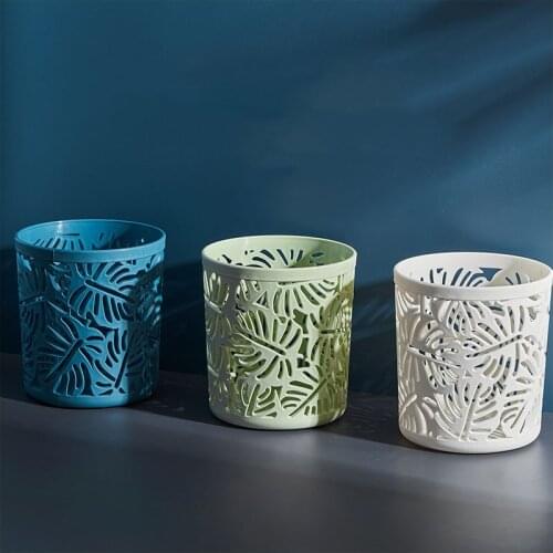 Hollow Flower Brush Storage Pen Pencil Pot Holder Plastic Lace Hollow Pen Holder