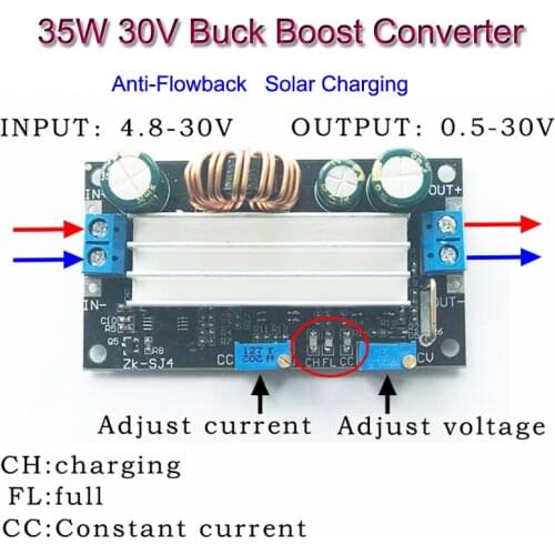 35W 30V Buck-Boost CC CV Adjustable Variable DC Power Supply Module Solar Charging Module Voltage Regulator