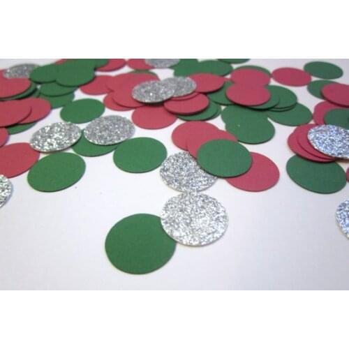 Christmas Confetti, Holiday Party Decor, Christmas Party Decor, Red, Green and Silver favors