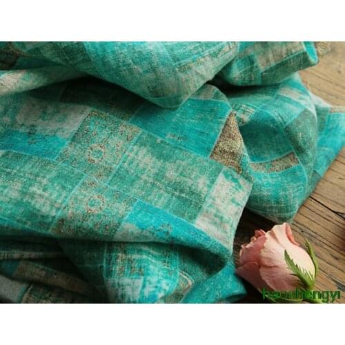 Original water purification blue sand-washed pure linen garment fabric