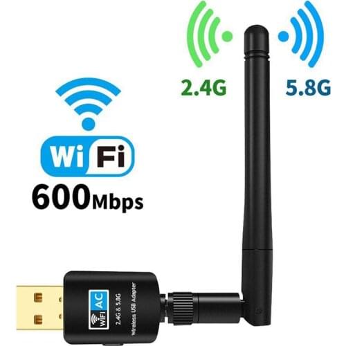 600Mbps USB Wifi Adapter 5.8GHz+2.4GHz USB Wifi Receiver Wireless Network Card USB wi-fi High Speed Antenna Wifi Adapter