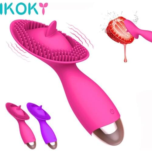 IKOKY Sex Toys for Woman Tongue Vibrator Powerful Nipple Oral Licking Vibrator Clitoris Stimulator Clit Massage 10 Speed