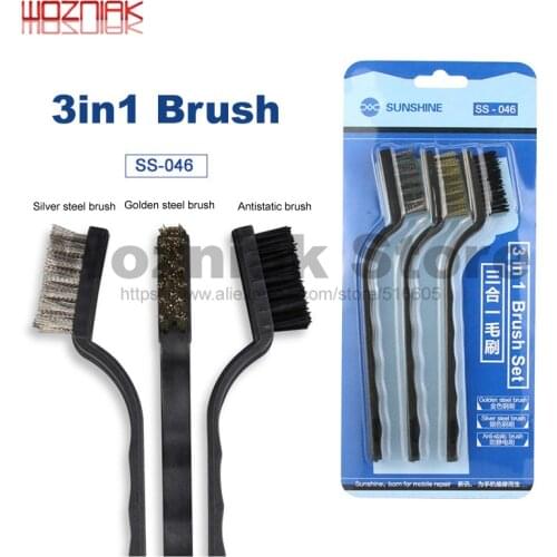 Wozniak 3in1 mobile phone maintenance motherboard Anti-static brush Fine cleaning brush Servicing soft brushs