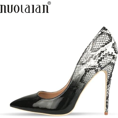 Shoes Women High Heels Pumps Sexy High Heels 12CM Women Shoes Party Wedding Shoes Pumps Black White Shoes Plus Size 41 42