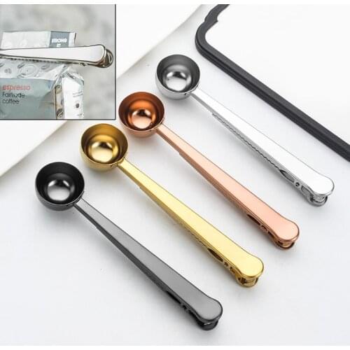 1PC Stainless Steel Coffee Spoon Multifunctional Measuring Spoons Bag Sealing Clip DIY Supplies