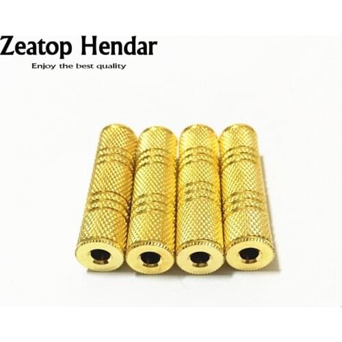 100Pcs 3.5mm Female to 3.5 mm Female Jack Audio Adapter Coupler Stereo F/F Connector Gold