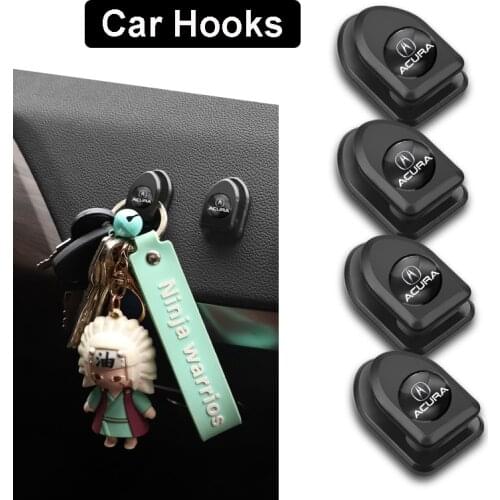4Pcs Creative Mini Car Mounted Hooks Stickers For Acura RDX CDX TLX-L MDX NSX MDX ILX TLX ZDX RLX Integra TLX-L RLX TSX RSX