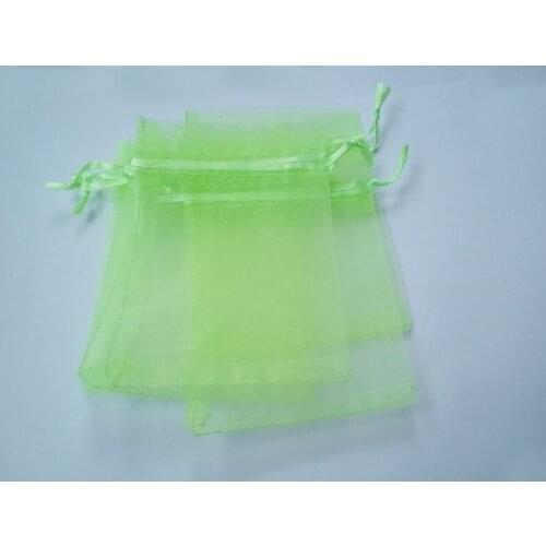 50pcs 10*15 Green gift bags for jewelry/wedding/christmas/birthday Organza Bags with handles Packaging Yarn bag