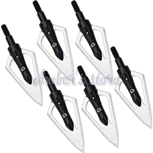 Brand New 12Pcs Fixed Blade Hunting Arrow Heads 100 Grain Broadheads 2 Blades Suit For Bamboo/Wood Arrow