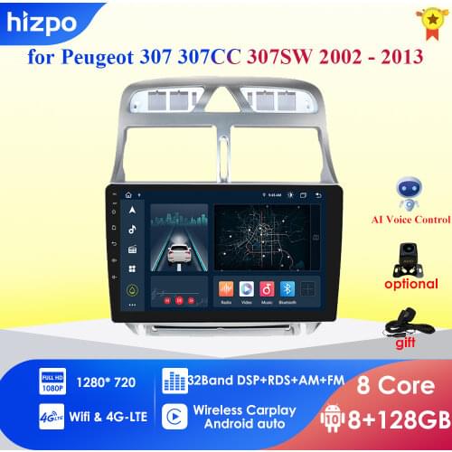 2G+32G 2din Android10 car multimedia player for Peugeot 307 307CC 307SW 2002-2013 car radio GPS navigation WiFi Bluetooth player