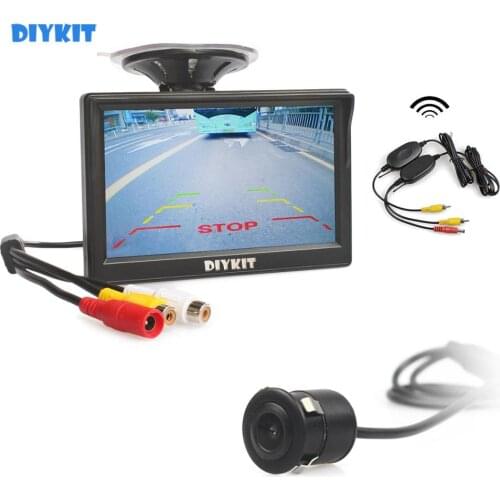 DIYKIT Wireless 5" TFT LCD Display Car Monitor Waterproof 18.5mm HD Rear View Car Camera CMOS 7070