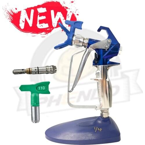PHENDO Airless Paint Sprayer Gun ASG250-K for Contractors 4-finger 3625Psi 25MP XRAC tip 517 Tips Guard and 287033 Gun Filters