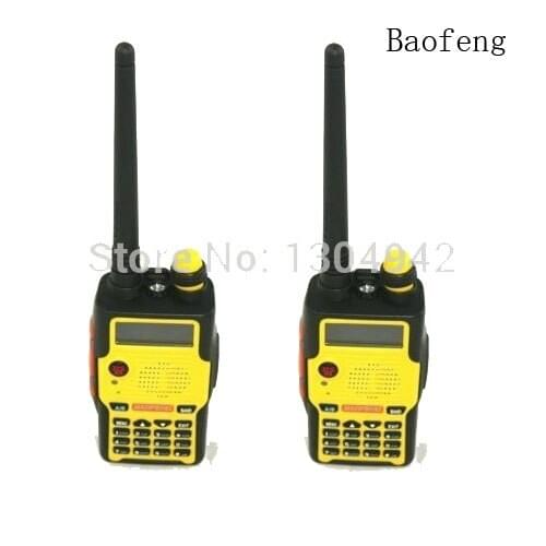 2-PCS New Baofeng Radio UV-500S Yellow Amateur Two Way Radio Dual Band UV136-174/400-520MHz Walkie Talkie+Free Earpiece