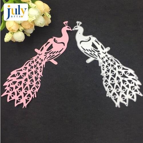 Julyarts Cutting Dies Peacock Design Crafts Layering Stencil for Painting Scrapbooking Embossing Paper Template Tool