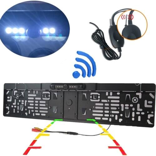 POISECAR Reverse Camera For Car License Plate Frame Car Rear View Backup Camera Parking Waterproof 5 LED + Photosensitive lamp