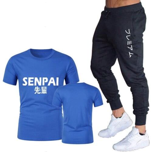 Hot Mens sets T shirts + pants Suits Male Sportswear Fitness Summer Print Short sleeve tshirt Casual Tracksuit Suit 2020 New