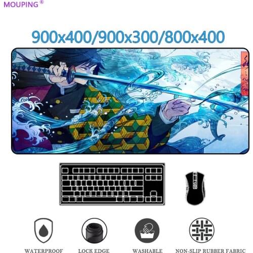 Demon Blade Mat Anime Mouse Pad Demon Slayer Gaming Accessories Mousepad Gamer Carpet Desk Pad Computer Desk Mat Rubber 900x400