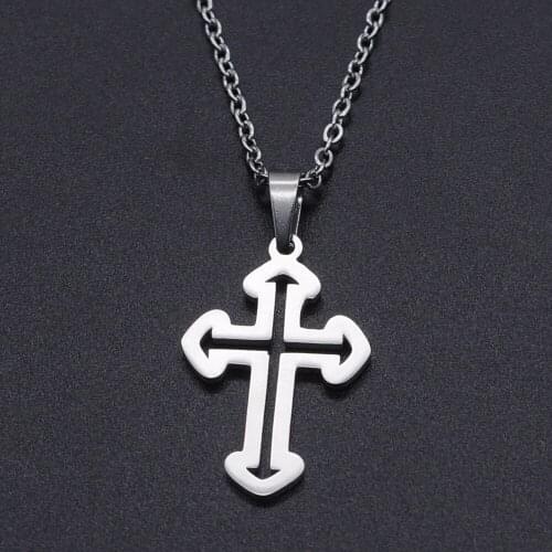 Cross Stainless Steel Charm Necklace for Women Dropshipping Wholesale Accept OEM Order Dainty Steel Necklaces