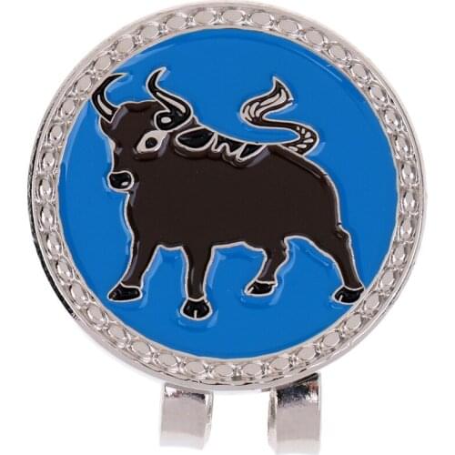 Chinese Zodiac Pattern Alloy Golf Ball Marker with Magnetic Hat Clip - Beautiful Gift for Golfer - 12 Patterns