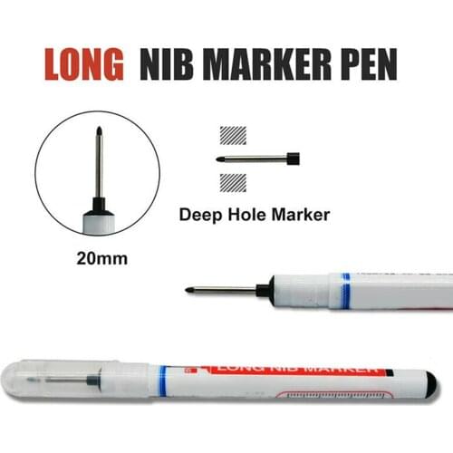 20mm Construction Marker Pen Metal Surface Multifunction Water Resistant Woodworking Deep Hole Long Nib Smudge Proof Carpenter