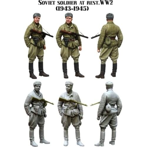 1/35 scale WW2 Soviet soldier 1943 WWII miniatures Resin Model Kit figure Free Shipping