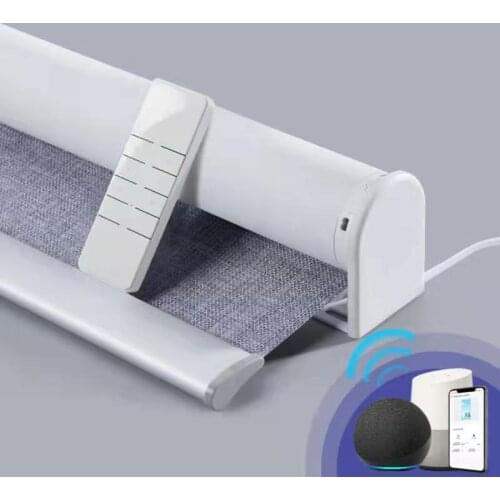 Motorized Smart Blinds Works with Alexa 95% Blackout Fabric Roller Shades Customize Size