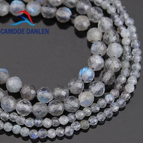 Natural Precious Faceted Labradorite Stone Sparkling Cut Small Round Beads For Jewelry Making 2/3/4/5mm DIY Bracelet Necklace
