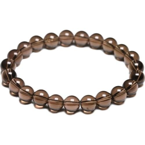 Natural Quality Grade A Smoky Quartz Bracelets Women Fine Gemstone Bracelet Men Crystal Yoga Meditation Jewelry