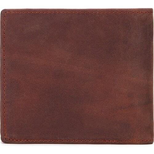 2019 New luxury top layer cowhide casual men wallet vintage style high quality short wallets genuine leather purse