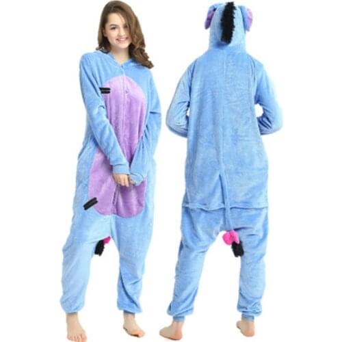New Adults Pajamas Kigurumi Unicorn Oneise For Kids Women Flannel Sleepwear Stitch Cartoon Animal Pijamas Sets Hooded Pyjamas