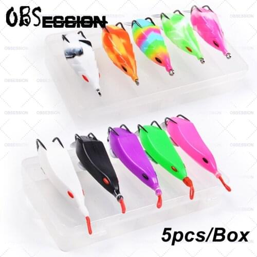 Soft Frog Lure Set 5pcs/Box Topwater Wobblers 10g 13g 17g Original Modified Double Hook Frog Artificial Minnow Crank Bait Set