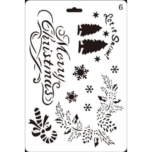Christmas Layering Stencils for Diy scrapbook/photo album Decorative Embossing coloring,painting stencil,home decor