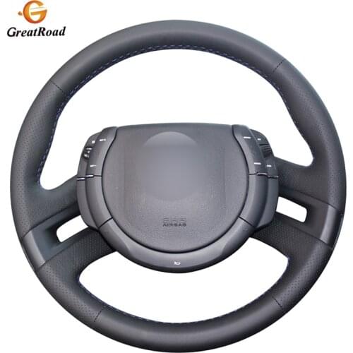 Hand-stitched Black Genuine leather Car Steering Wheel Cover for Citroen C4 Picasso 2007-2013