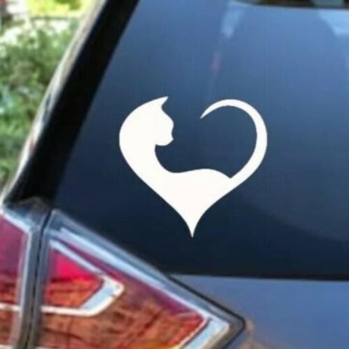 Cat Heart Sticker Car Window Wall Bumper Laptop Decal Wall Sticker Animal Love Pet Vinyl Decal Sticker