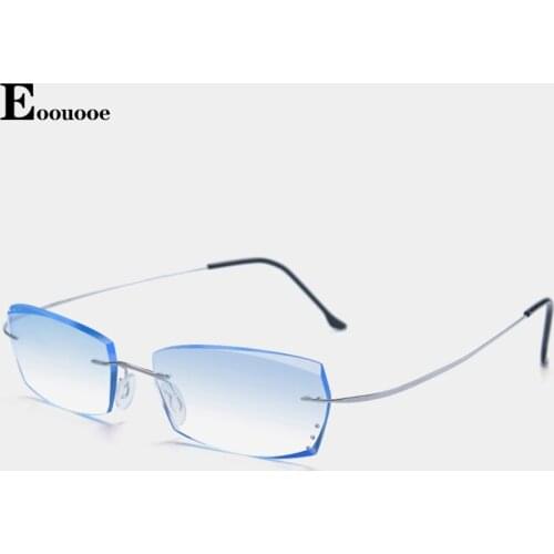 Titanium Glasses Frame Progressive Color Lentes Trimmed Opticos Gafas Diamond Cut Glitter Sun glasses Women Men Rimmed Eyewear