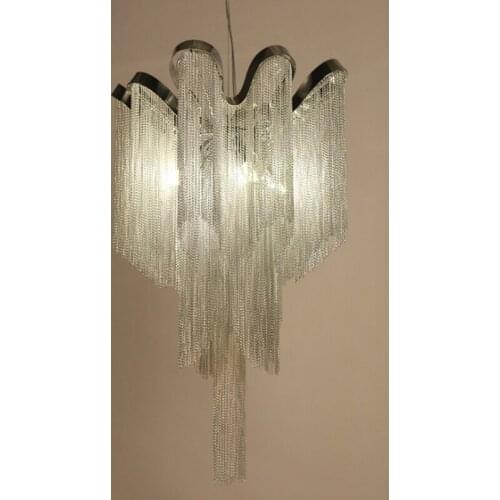 Modern tassel chandelier Luxury Chains E14 Base Indoor aluminum lamp Stream Suspension For Bar Room house decoration lights