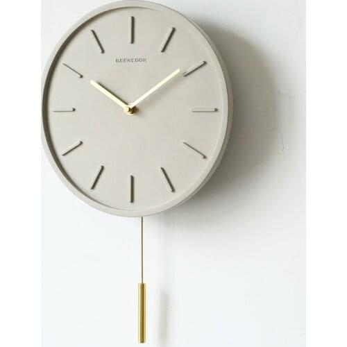Modern Simple Nordic Industrial Style Creative Cement Silent Wall Clock Living Room Fashion Decorative Clock Quartz Clock circul