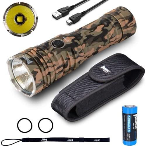 WUBEN LED Flashlight High Lumens Torch 4200 Lumens CREE XHP70.2 LED Type-C Rechargeable Light with 26650 Li-ion Battery T70