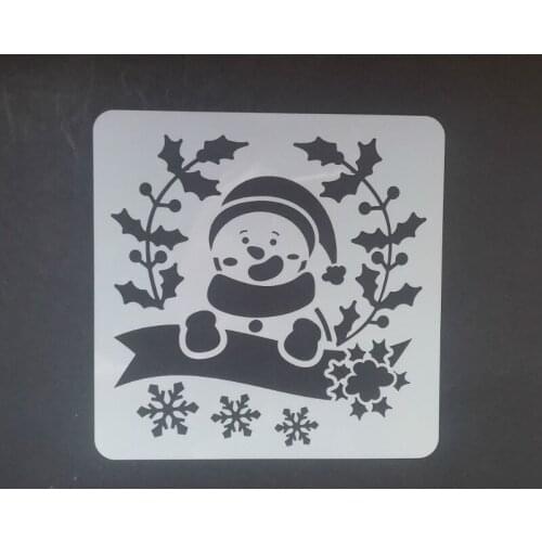 13*13 Snowman Layering Stencils for Diy scrapbook/photo album Decorative Embossing coloring,painting stencil,home decor
