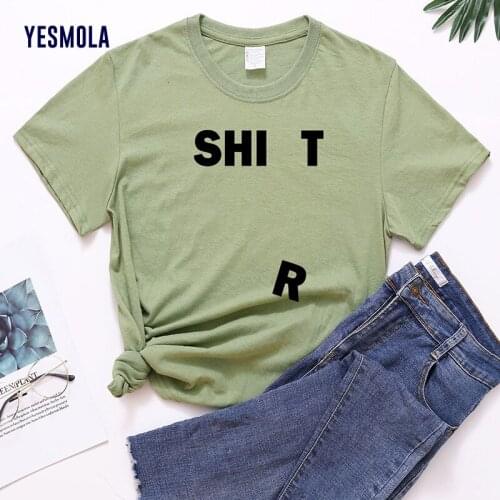 YESMOLA 2021 Women T-shirts Shirt Letters Fashion Ladies Harajuku Shirt Graphic Female Loose Casual Tee Top Oversized T-shirt