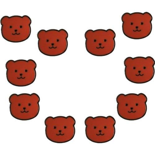 10PCS/Set Wish Pin Vintage Animal Brooches For Women Kids Cute Brow Bear Enamel Pins For Backpacks Hat Shirt Jewelry Gifts