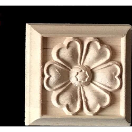 30CM 20CM Vintage Wood Carved Corner Onlay Applique Frame Doors Wall Decorate Furniture Decorative Figurines Wooden Miniatures