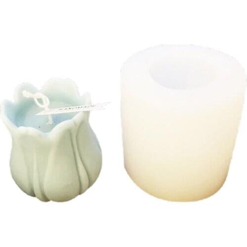 3D Flower Shape Candle Mold Silicone Soap Making Mould Fondant Candy Cake Chocolate Decorating DIY Baking Tools