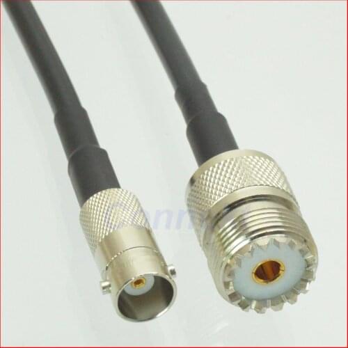 5pcs/lot UHF female to BNC female straight RG58 cable jumper pigtail 50cm