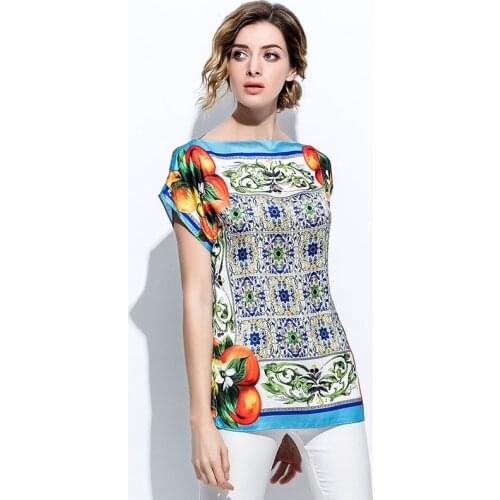 Женские шелковые футболки AELESEEN China At AliExpress