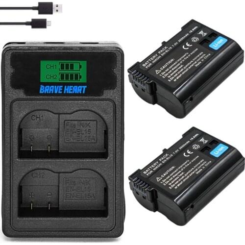 Bateria 2650mah EN-EL15 EN EL15 EN-EL15a ENEL15a EN EL15a battery for Nikon D850 D810 D810A D750 D500 D7500 D7200 D7100